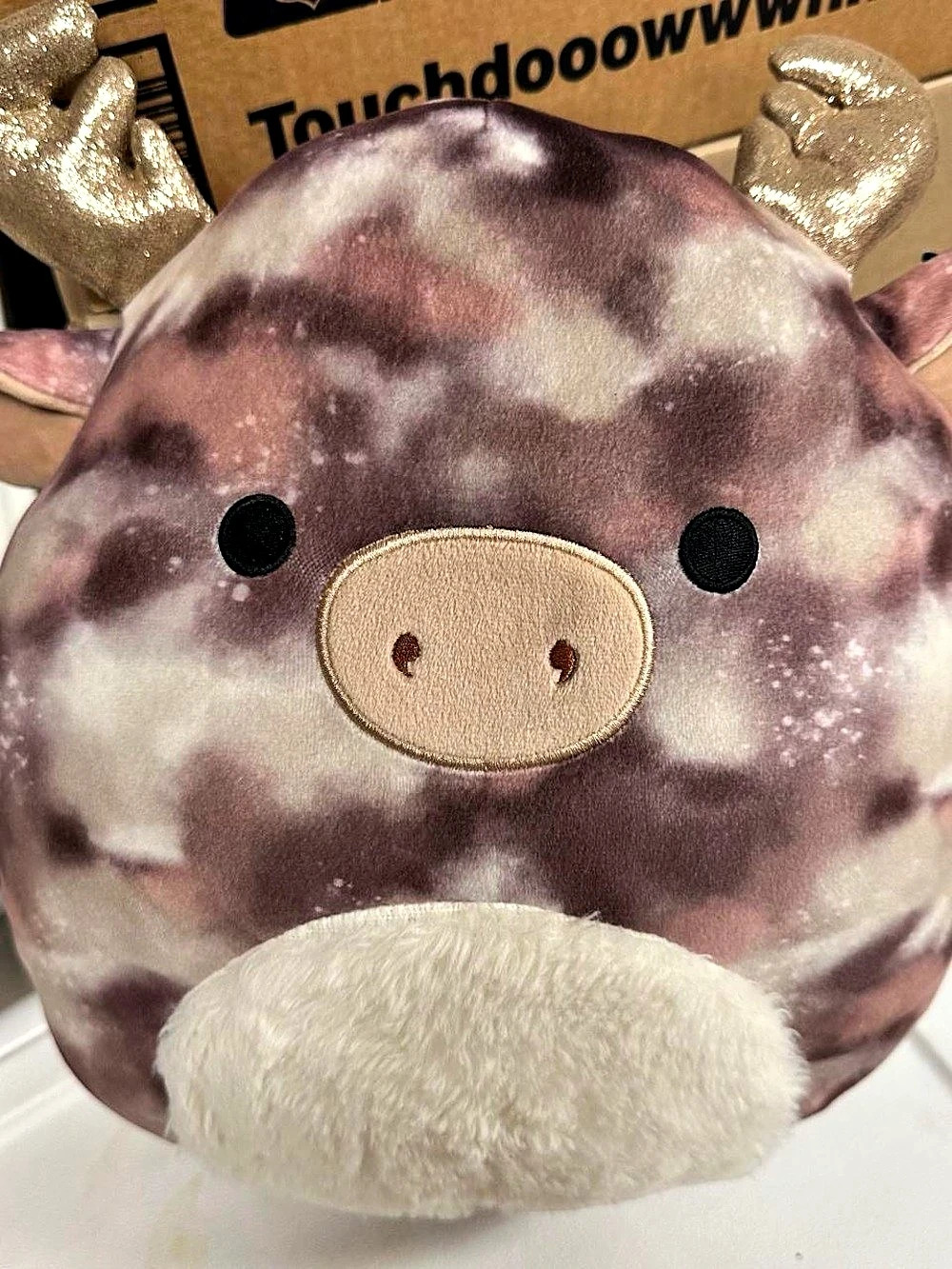 Large size official squishmallow reindeer cow plushie.